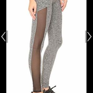 Beyond yoga space dyed grey high-rise leggings with mesh inserts